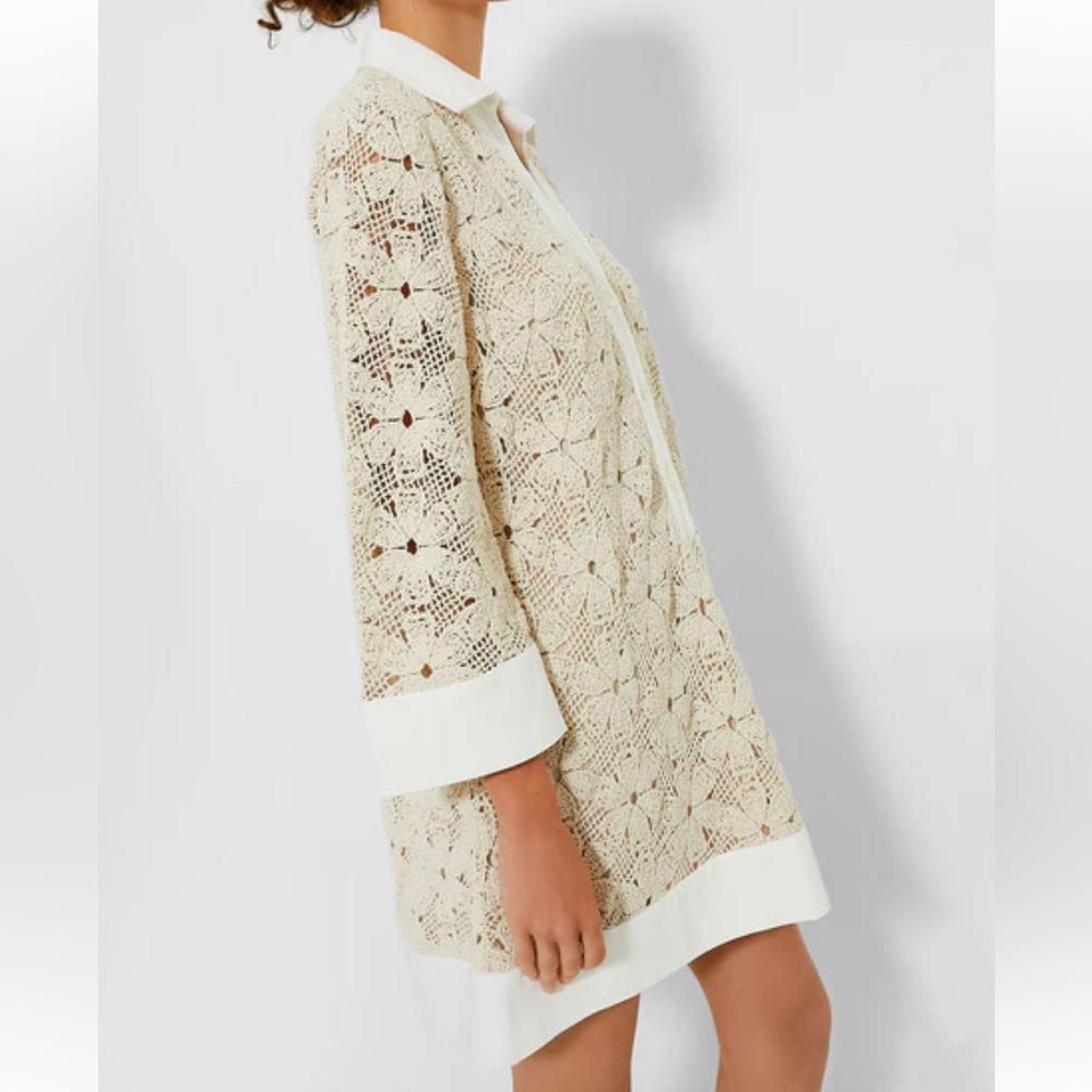 NWT Tuckernuck Tan Crochet Collier Dress - Picture 3 of 13